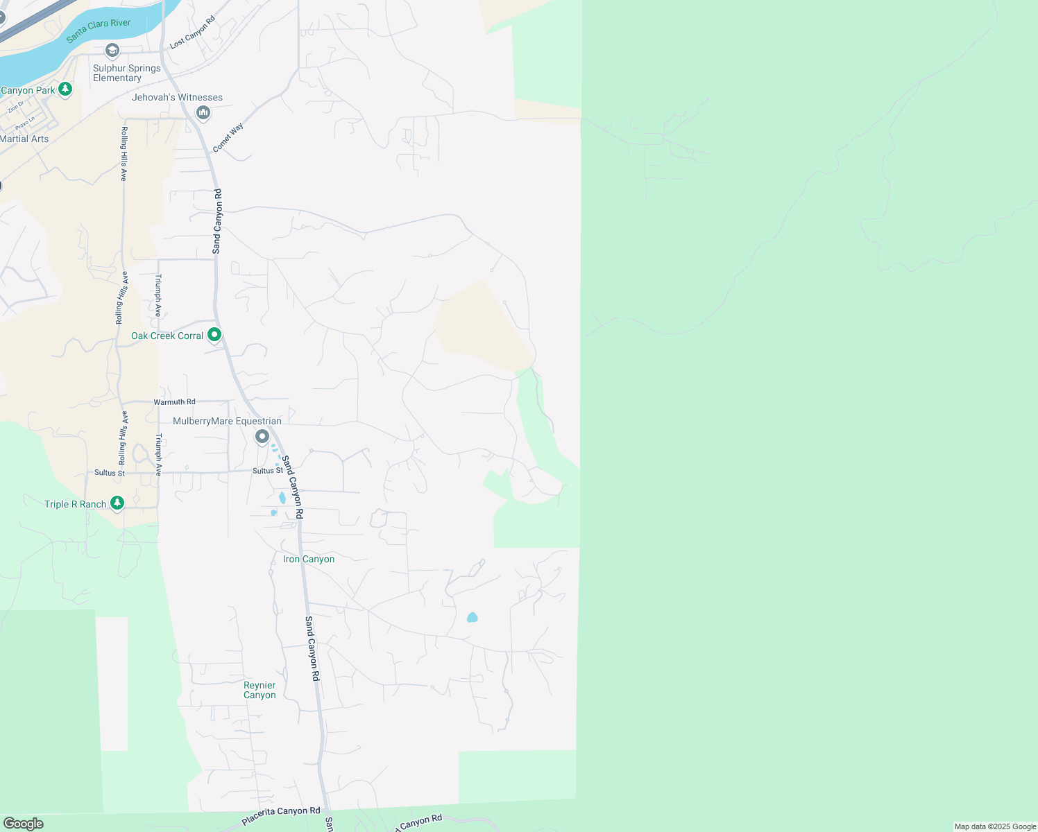 map of restaurants, bars, coffee shops, grocery stores, and more near 26868 Canyon End Road in Los Angeles County