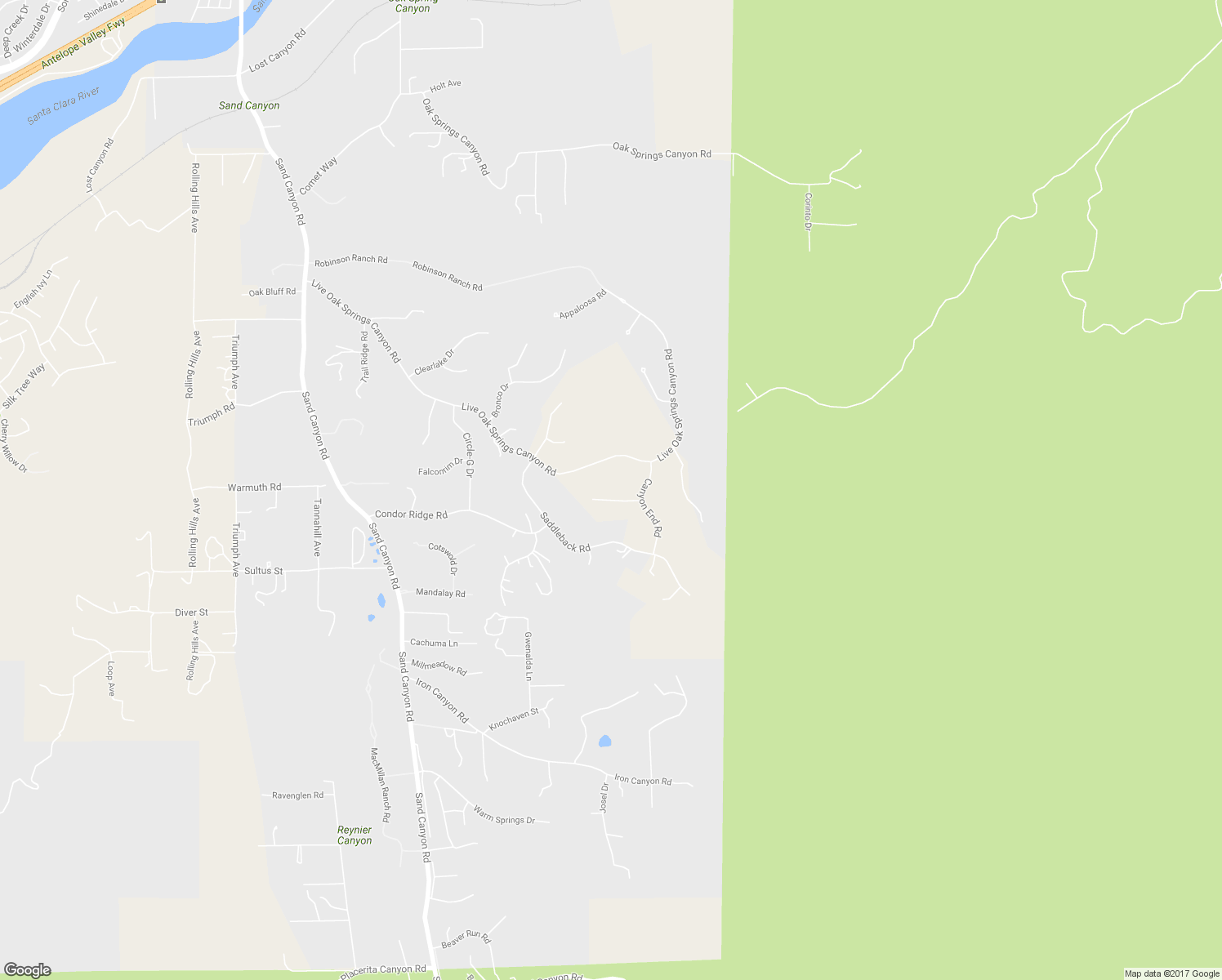 map of restaurants, bars, coffee shops, grocery stores, and more near 15345 Michael Crest Drive in Santa Clarita