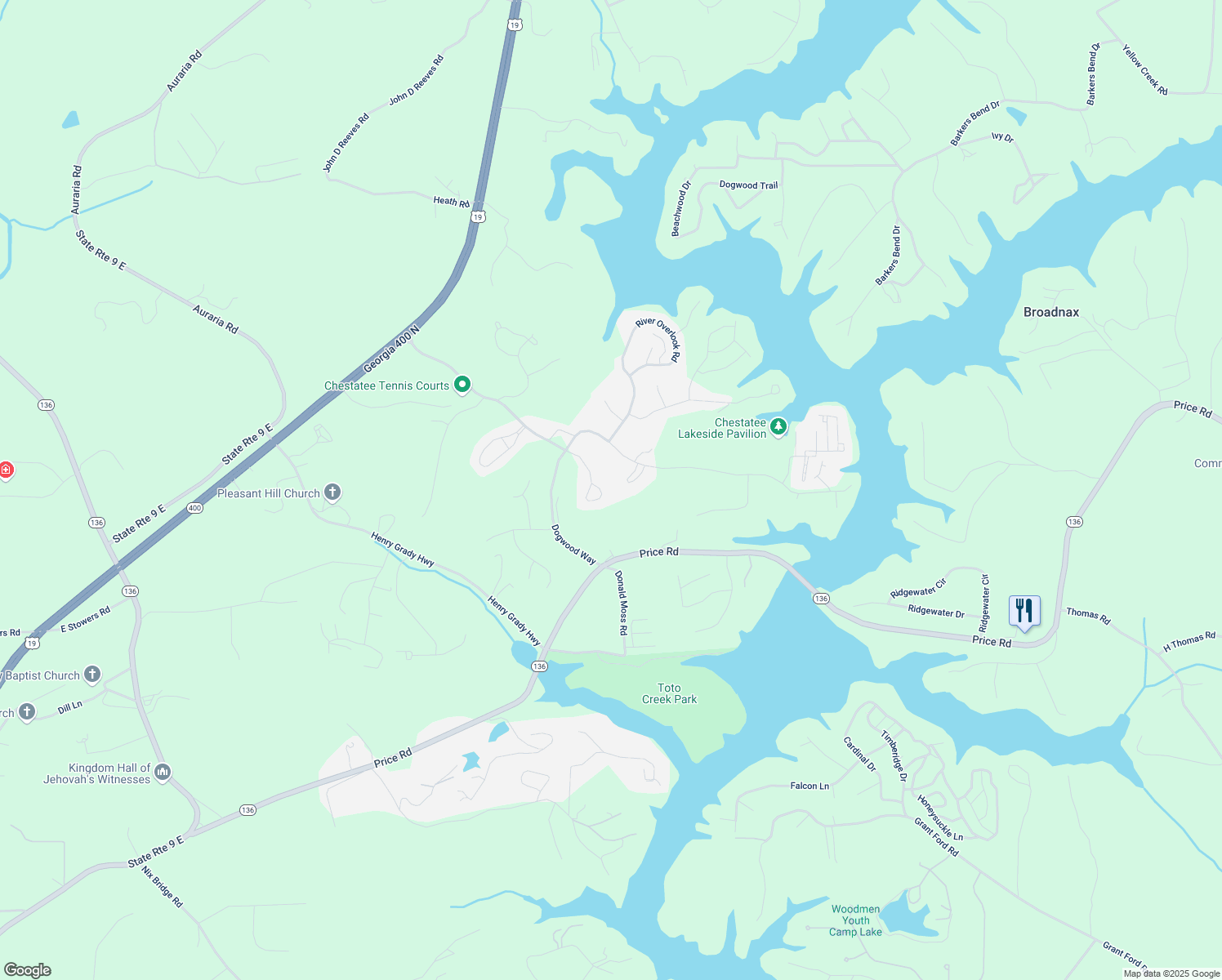 map of restaurants, bars, coffee shops, grocery stores, and more near 803 Night Fire Drive in Dawsonville