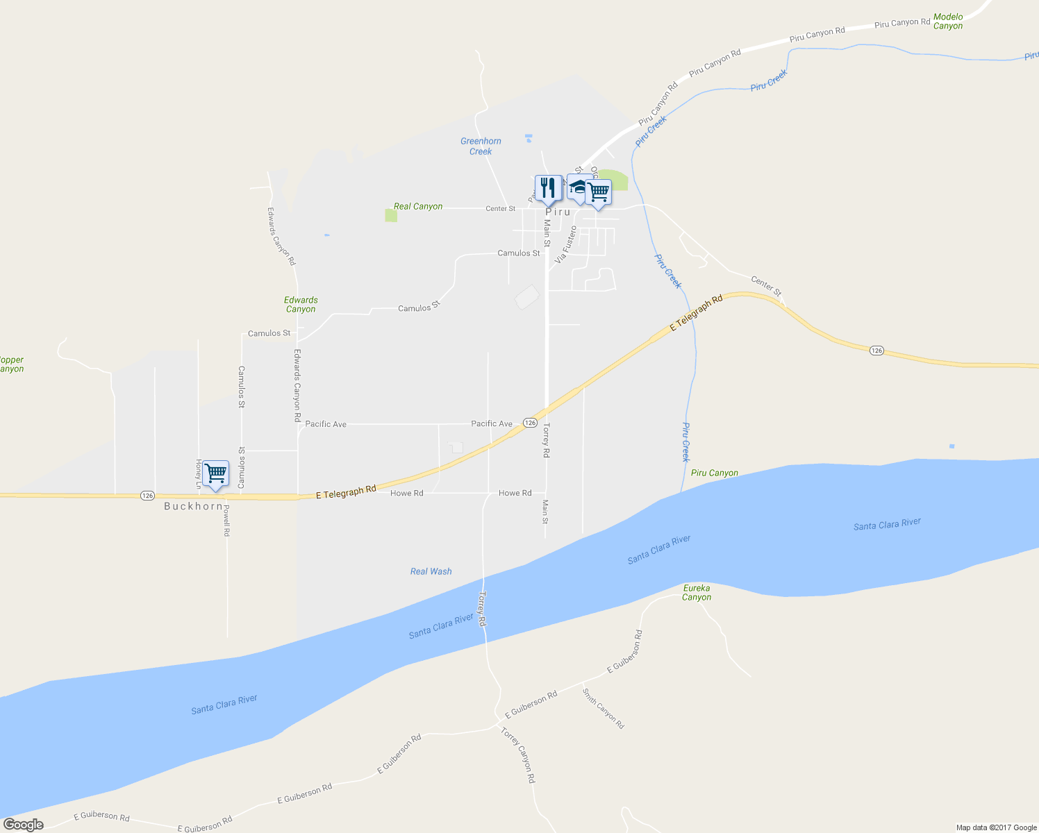 map of restaurants, bars, coffee shops, grocery stores, and more near 3851 Pacific Avenue in Fillmore