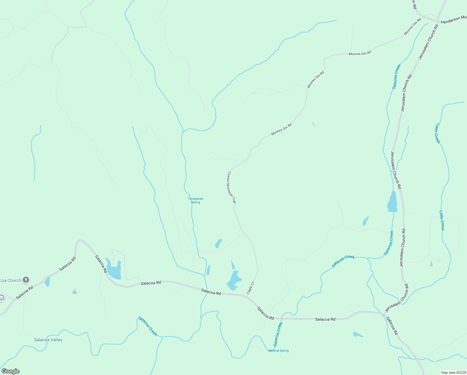 map of restaurants, bars, coffee shops, grocery stores, and more near 550 Cowart Mountain Trail in Waleska