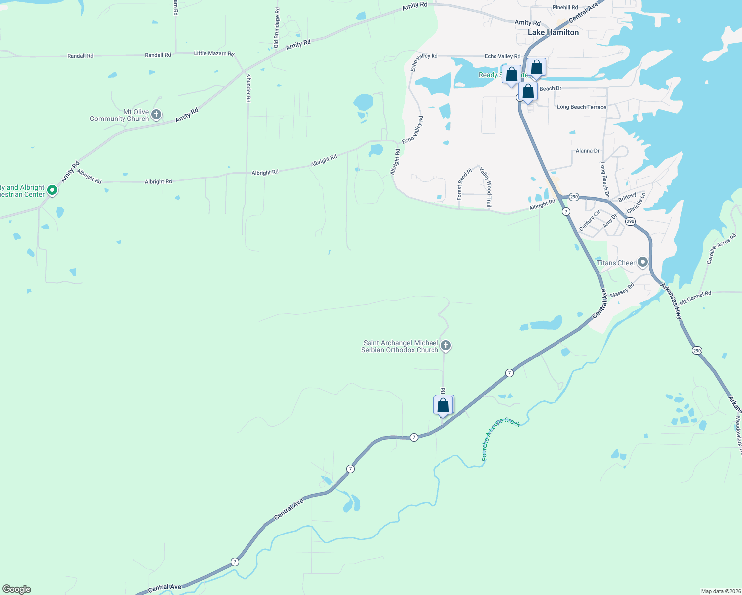 map of restaurants, bars, coffee shops, grocery stores, and more near 498 Mount Riante Road in Garland County