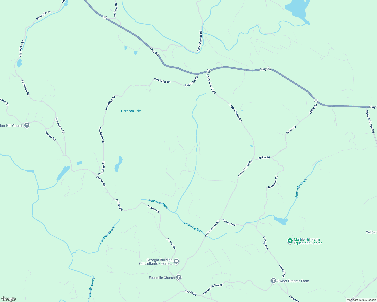 map of restaurants, bars, coffee shops, grocery stores, and more near 210 Birmingham Road in Ball Ground