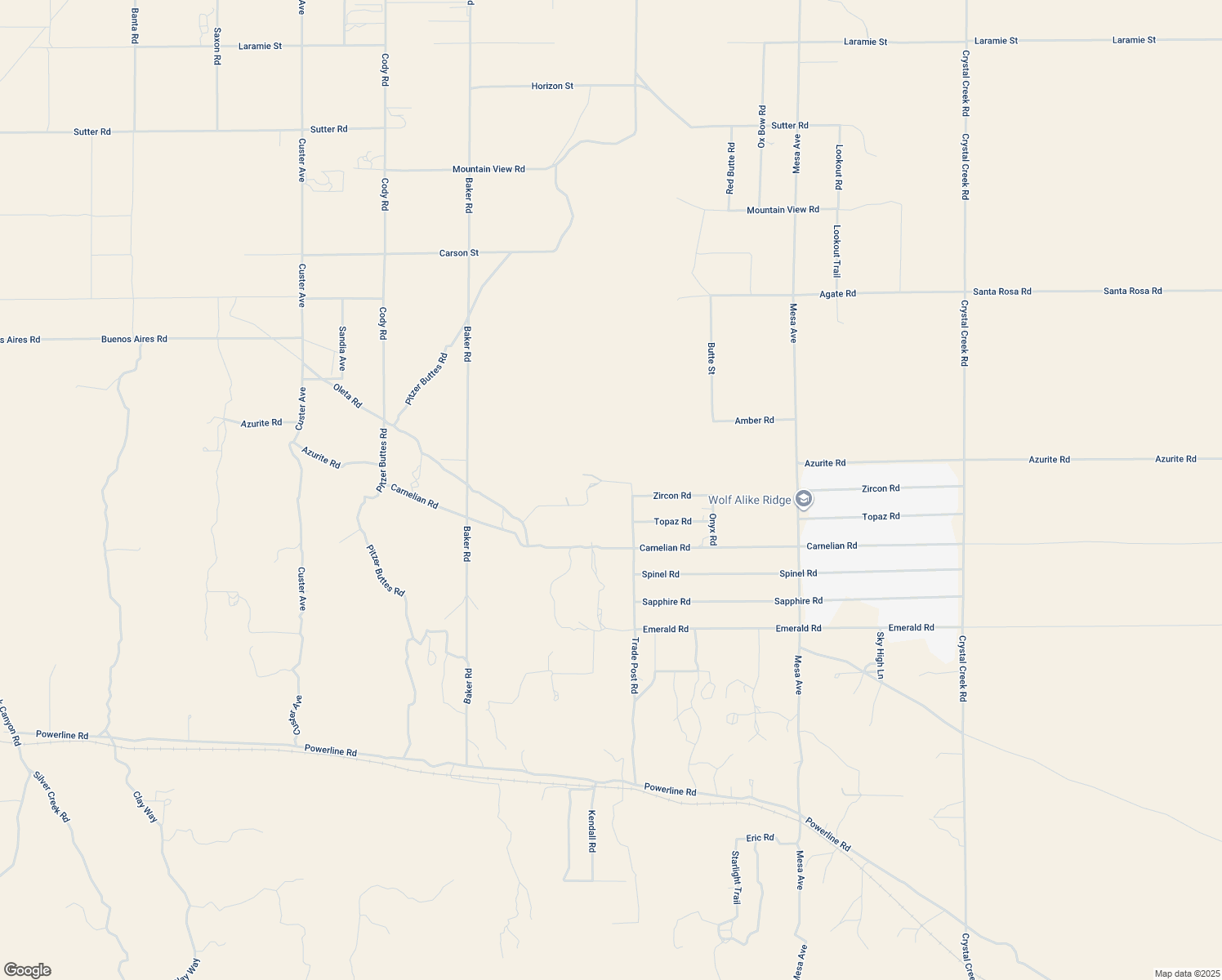 map of restaurants, bars, coffee shops, grocery stores, and more near 32042 Zircon Road in Lucerne Valley