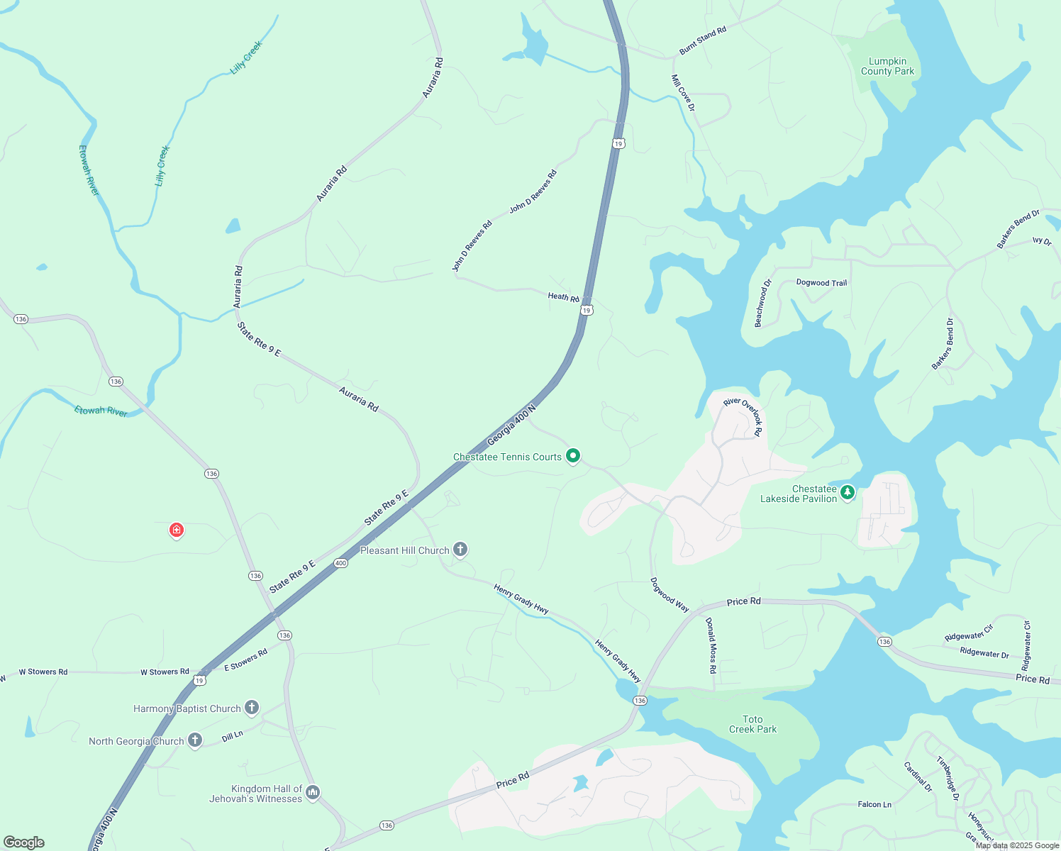map of restaurants, bars, coffee shops, grocery stores, and more near 12 Nightfire Court in Dawsonville