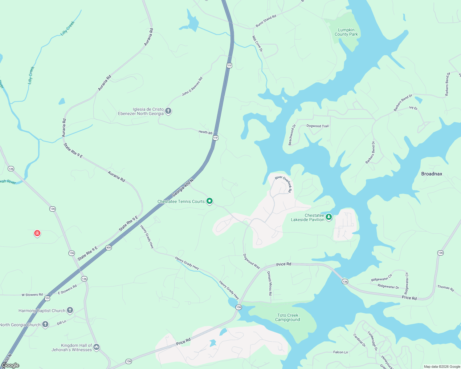 map of restaurants, bars, coffee shops, grocery stores, and more near 48 Scarlet Oak Lane in Dawsonville