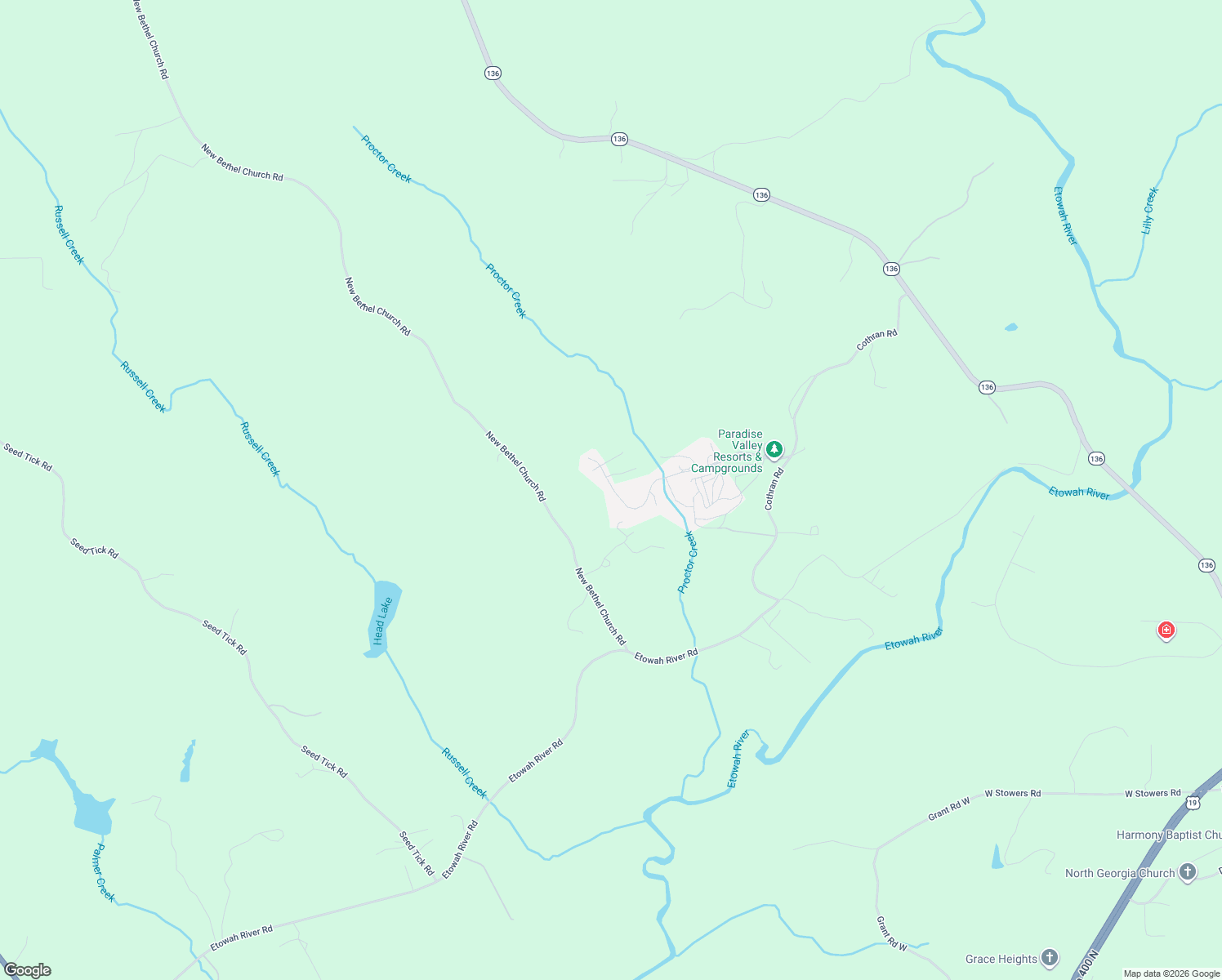 map of restaurants, bars, coffee shops, grocery stores, and more near 583 Valley Road in Dawsonville