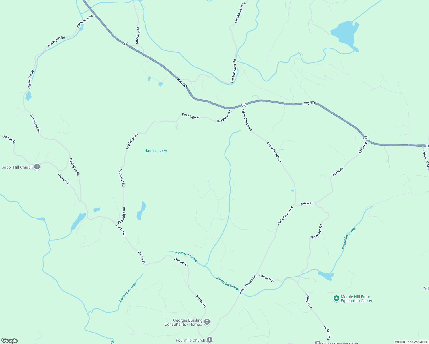 map of restaurants, bars, coffee shops, grocery stores, and more near 408 Birmingham Road in Ball Ground