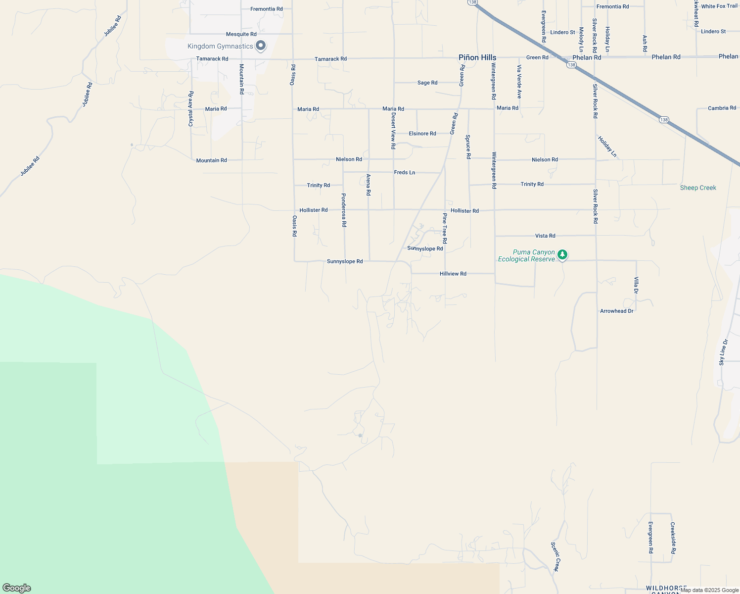 map of restaurants, bars, coffee shops, grocery stores, and more near Green Road in Pinon Hills