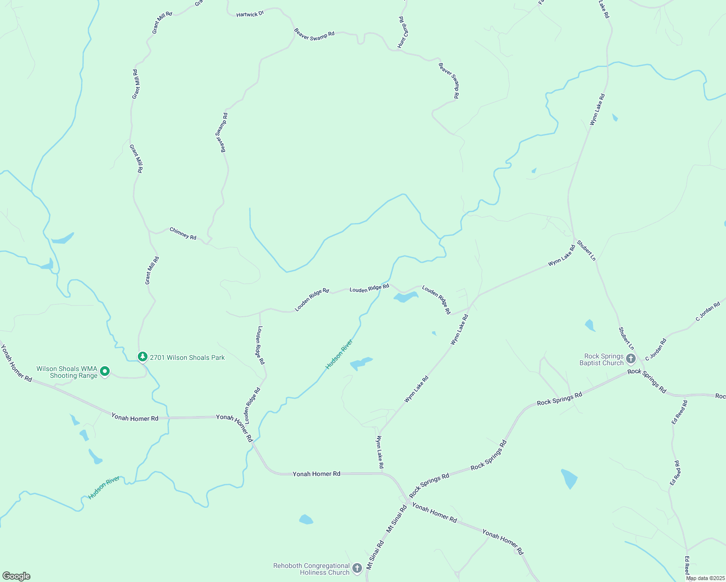 map of restaurants, bars, coffee shops, grocery stores, and more near Louden Ridge Road in Banks County