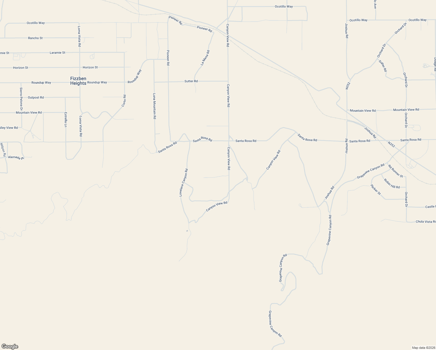 map of restaurants, bars, coffee shops, grocery stores, and more near Canyon View Road in San Bernardino County