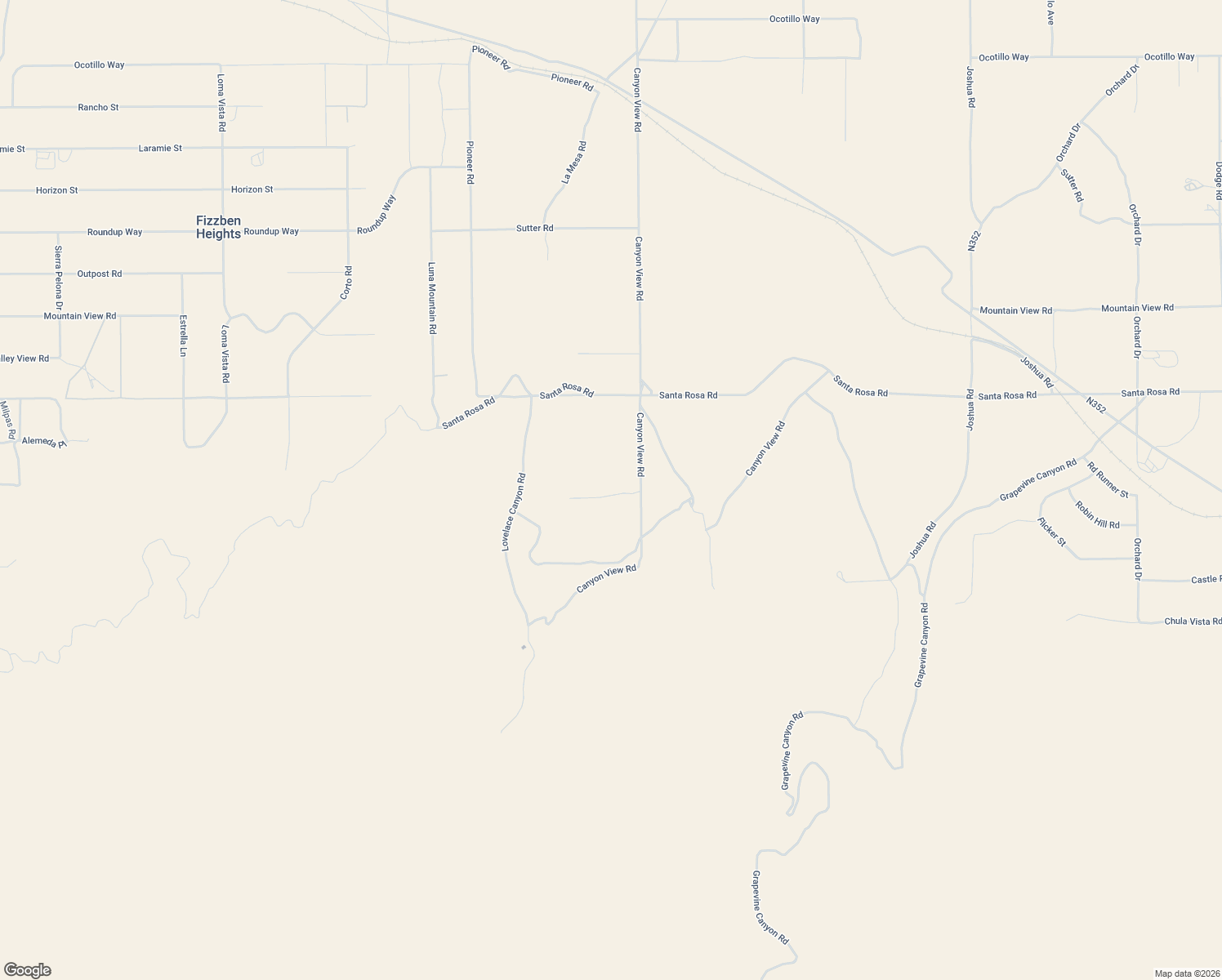 map of restaurants, bars, coffee shops, grocery stores, and more near Canyon View Road in San Bernardino County