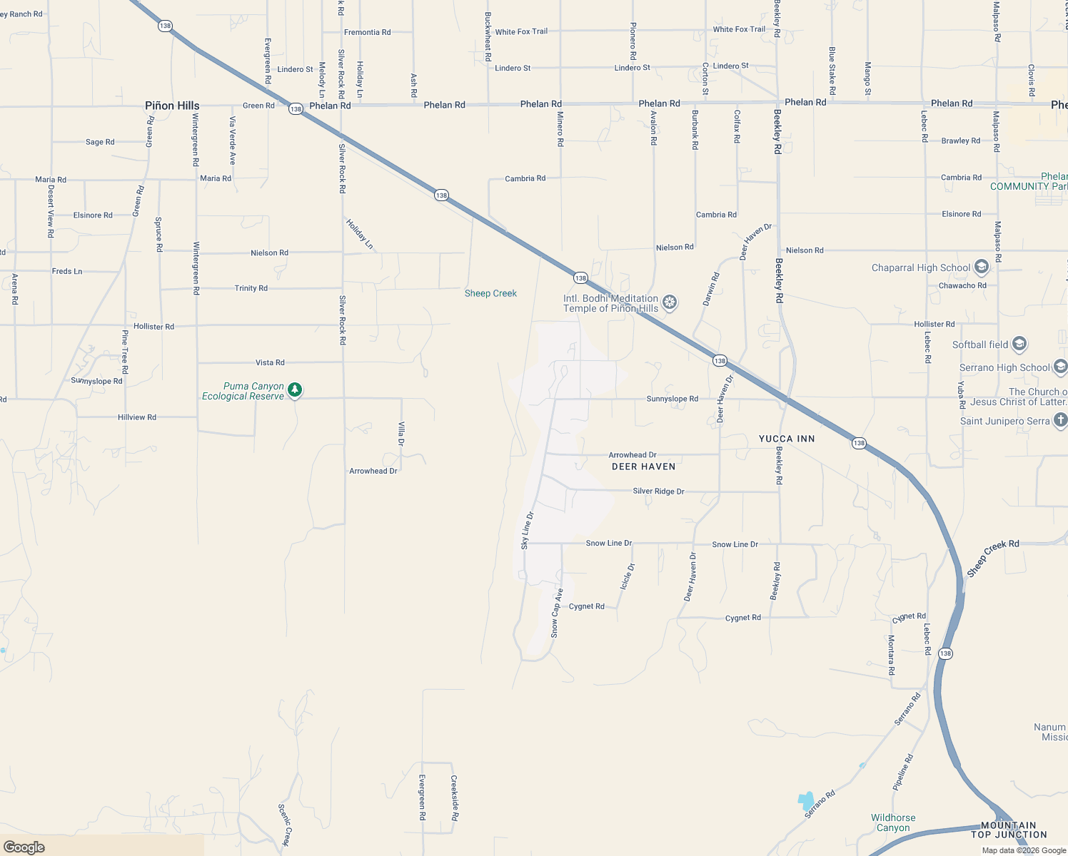 map of restaurants, bars, coffee shops, grocery stores, and more near 8820 Sky Line Drive in Pinon Hills