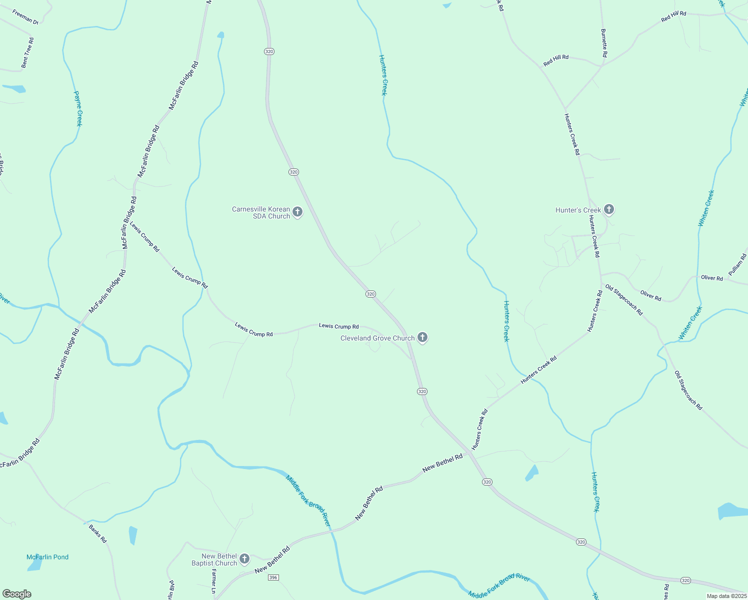 map of restaurants, bars, coffee shops, grocery stores, and more near 5419 Georgia 320 in Carnesville
