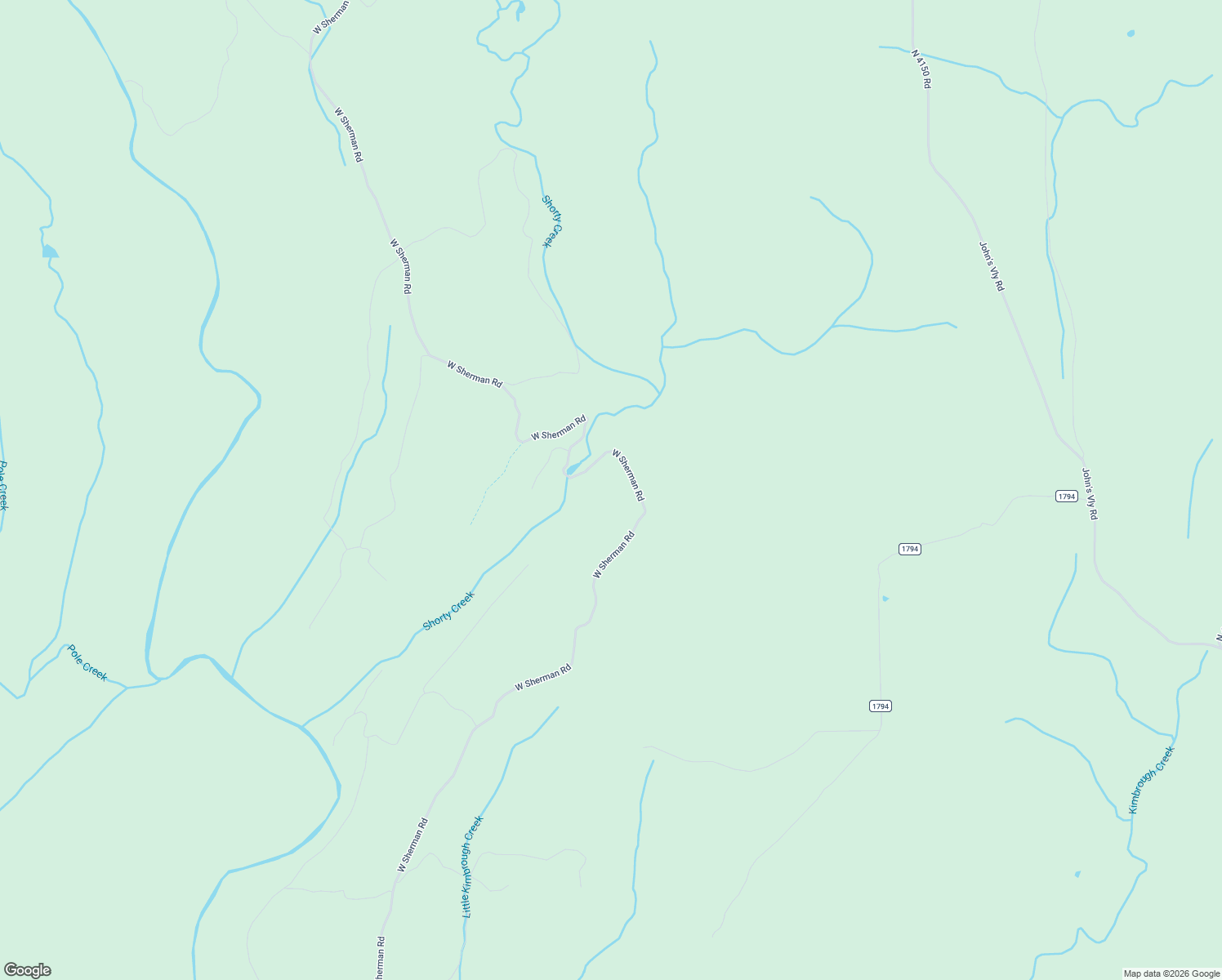 map of restaurants, bars, coffee shops, grocery stores, and more near Sherman Road in Antlers