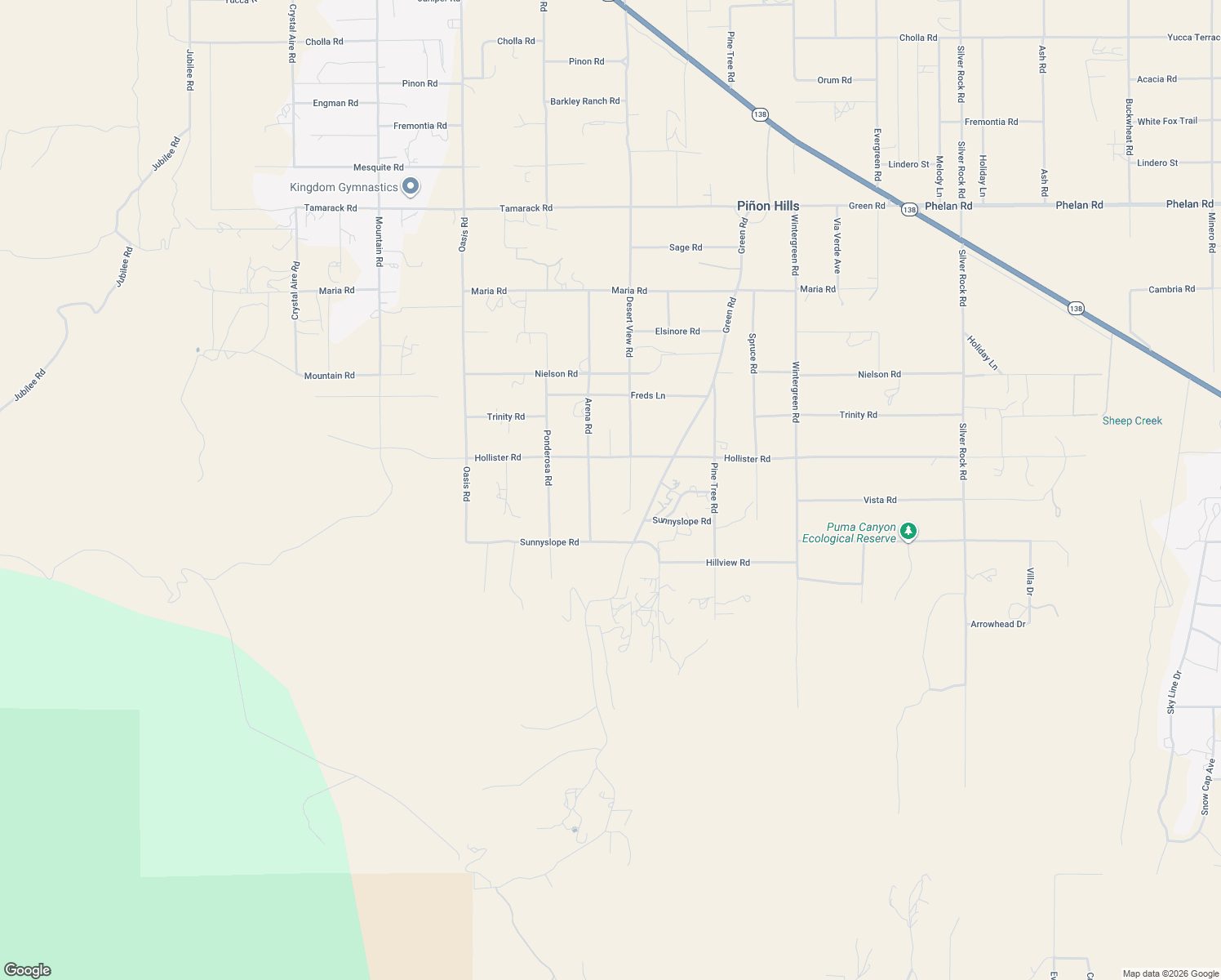 map of restaurants, bars, coffee shops, grocery stores, and more near 9021 Arena Road in Pinon Hills