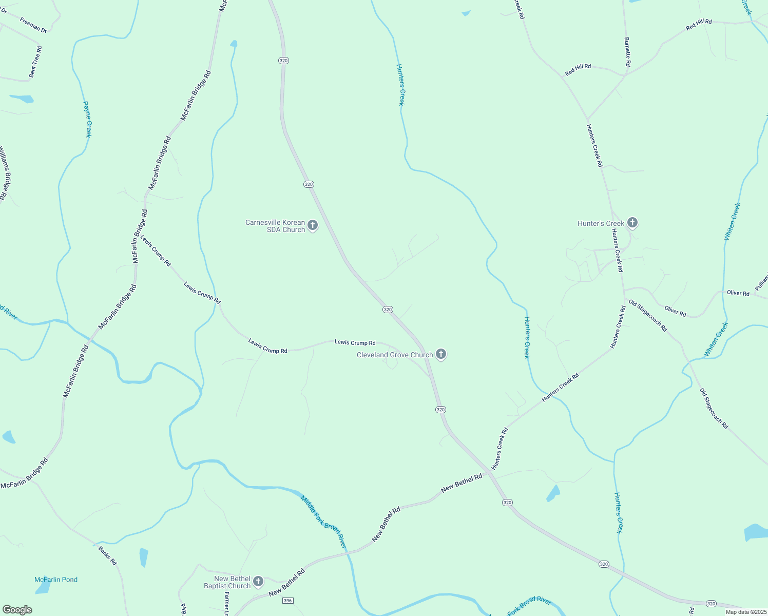 map of restaurants, bars, coffee shops, grocery stores, and more near 5419 Georgia 320 in Carnesville