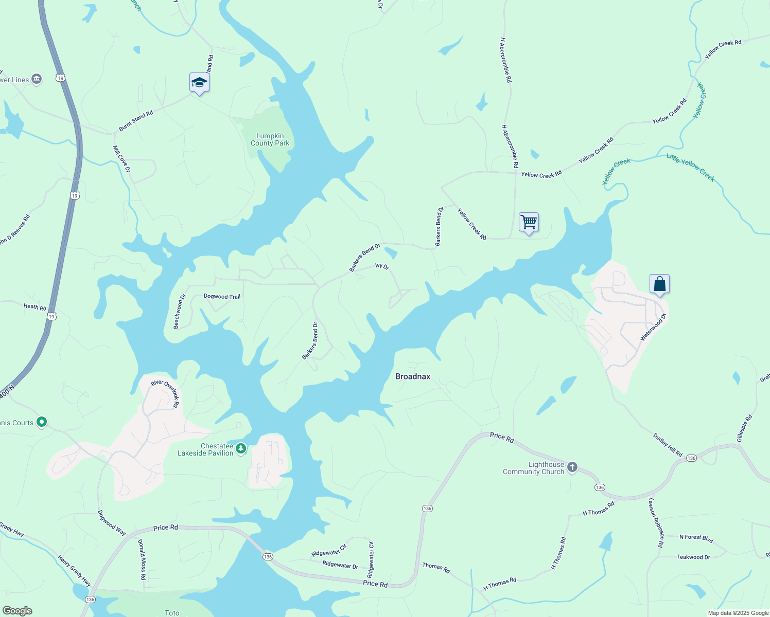 map of restaurants, bars, coffee shops, grocery stores, and more near 7328 Ivy Circle in Murrayville