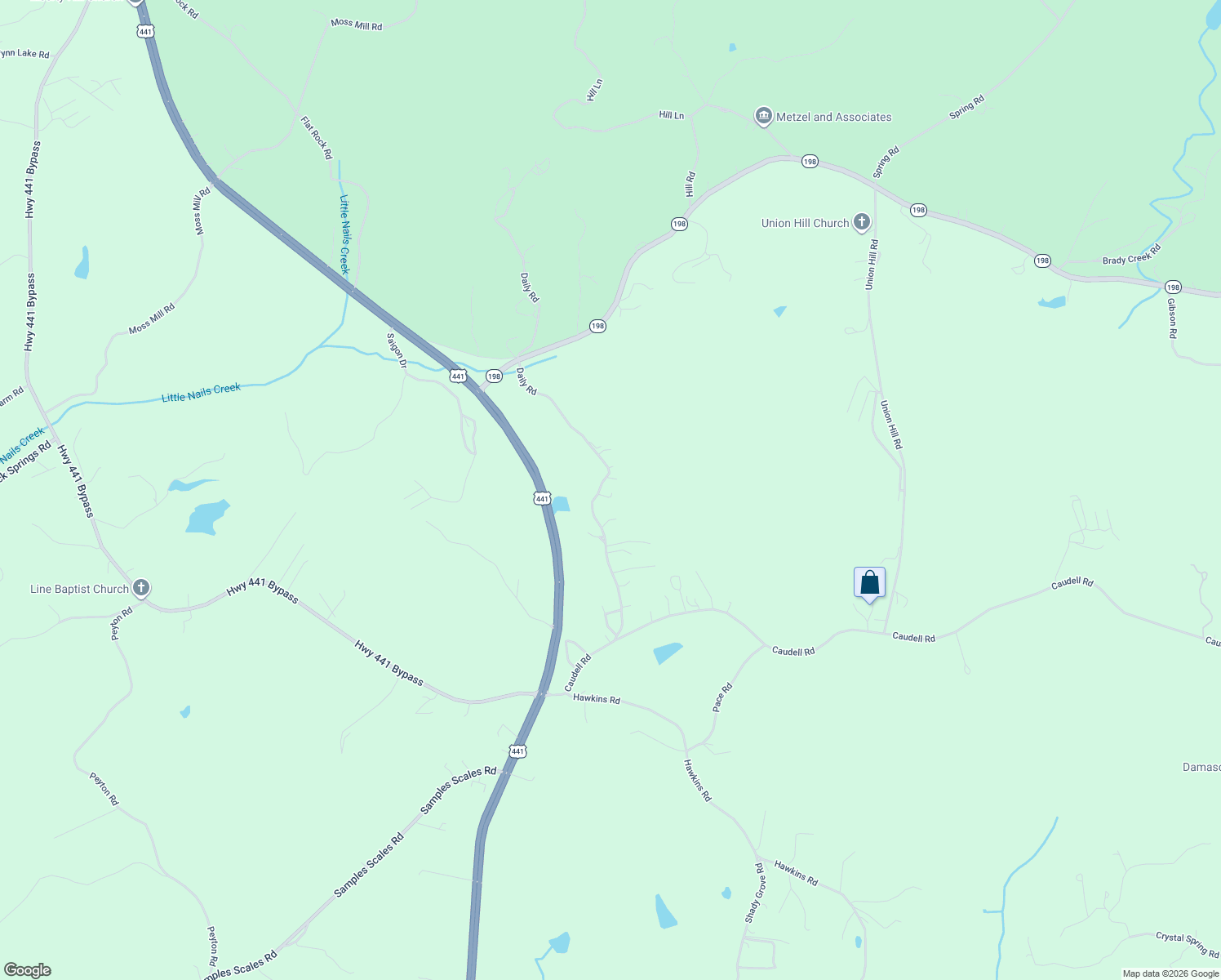 map of restaurants, bars, coffee shops, grocery stores, and more near 348 Daily Road in Alto