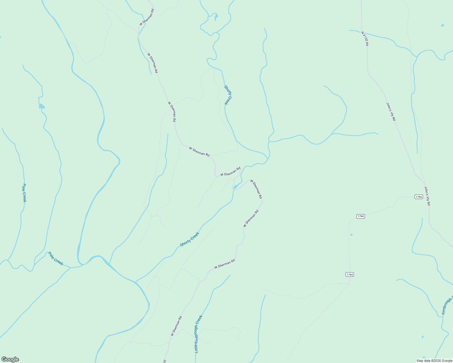 map of restaurants, bars, coffee shops, grocery stores, and more near Sherman Road in Antlers