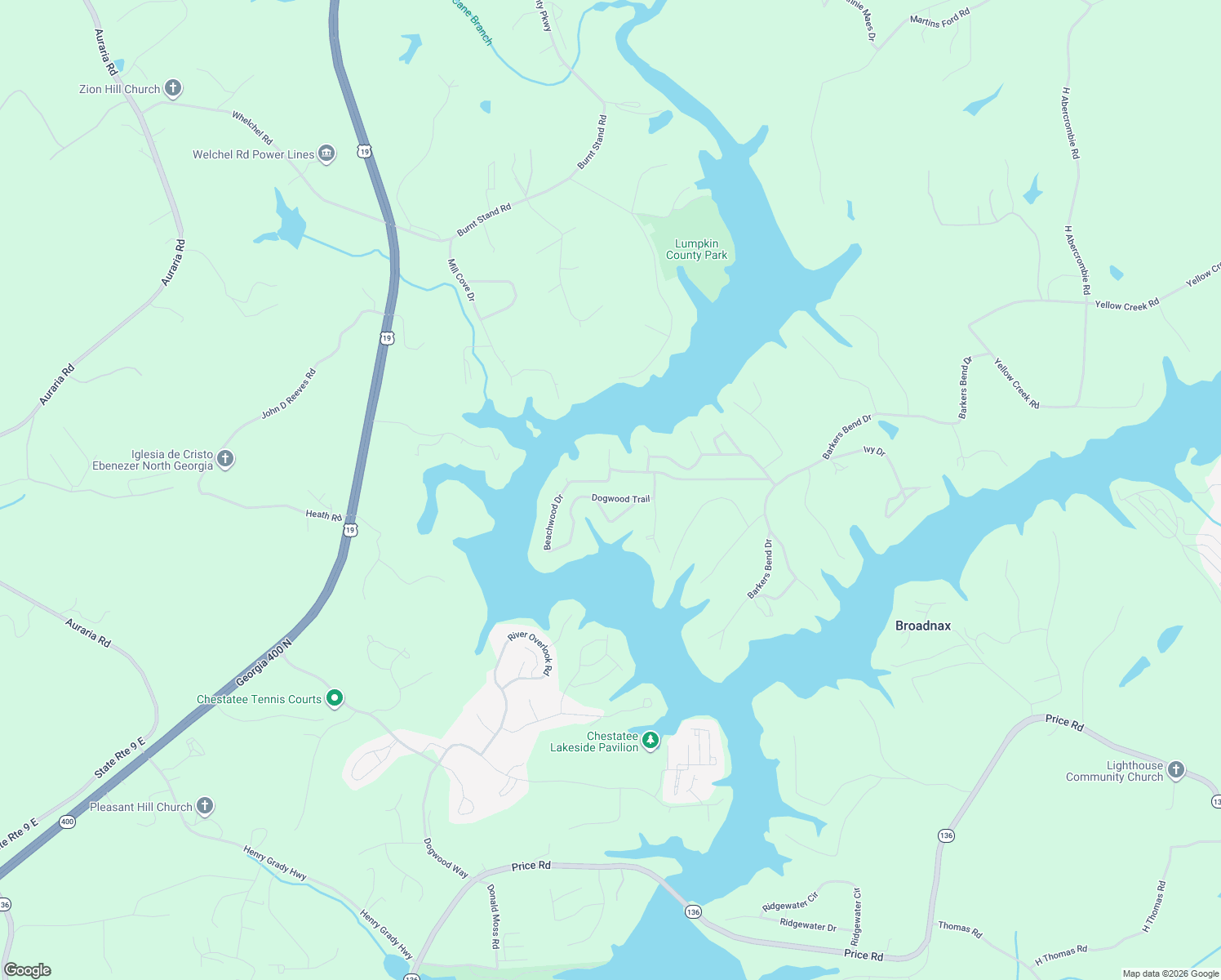 map of restaurants, bars, coffee shops, grocery stores, and more near 7718 Dogwood Trail in Murrayville