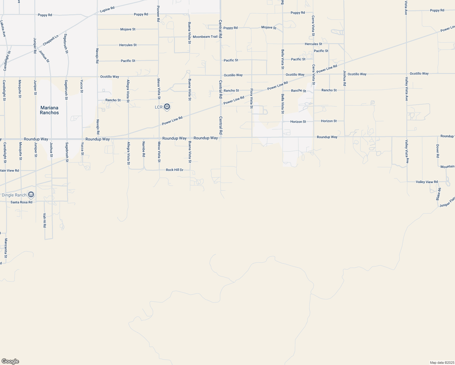 map of restaurants, bars, coffee shops, grocery stores, and more near Valley View Road in San Bernardino County
