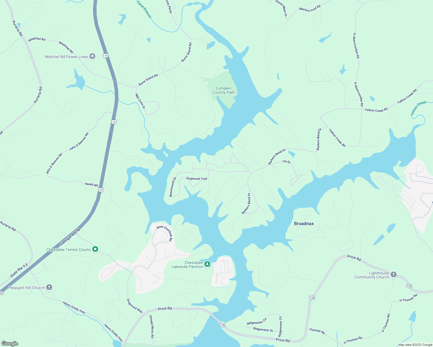 map of restaurants, bars, coffee shops, grocery stores, and more near 7469 Dogwood Trail in Murrayville