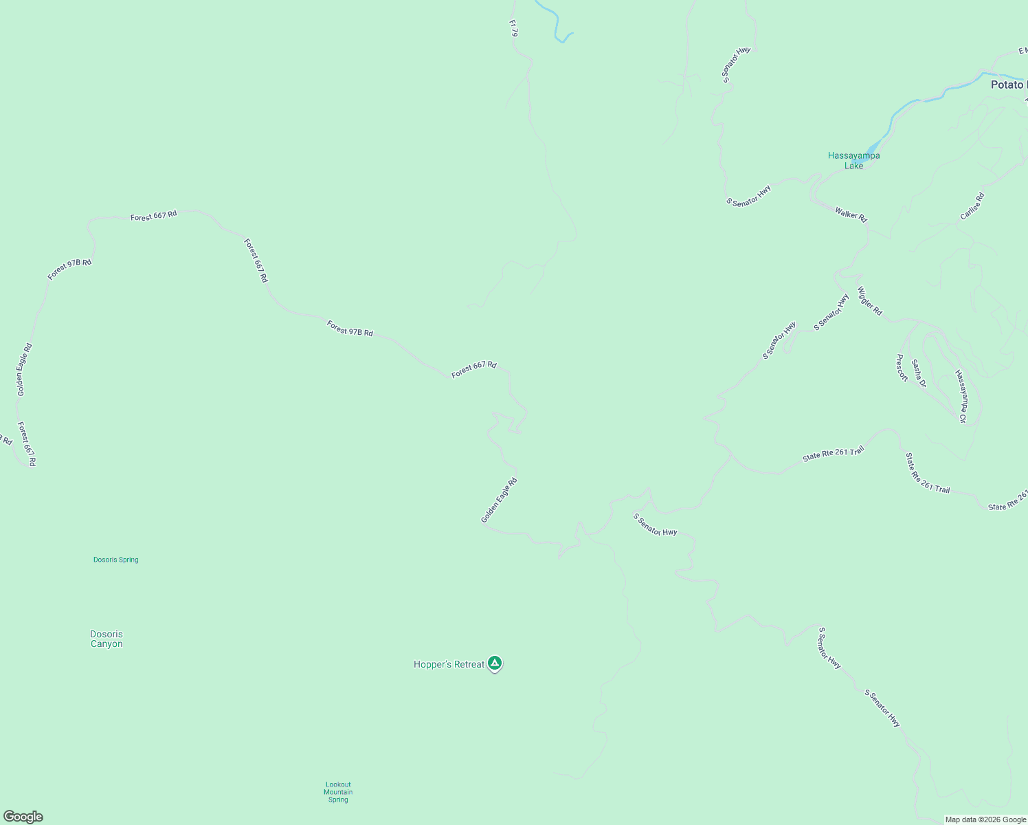 map of restaurants, bars, coffee shops, grocery stores, and more near Forest 667 Road in Prescott