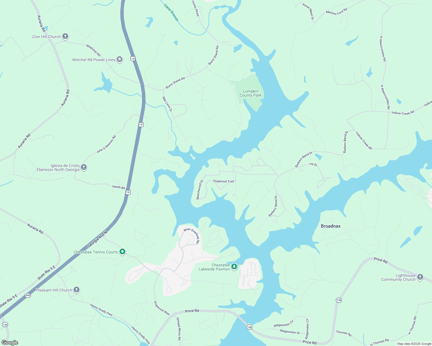 map of restaurants, bars, coffee shops, grocery stores, and more near 8012 Beachwood Drive in Murrayville
