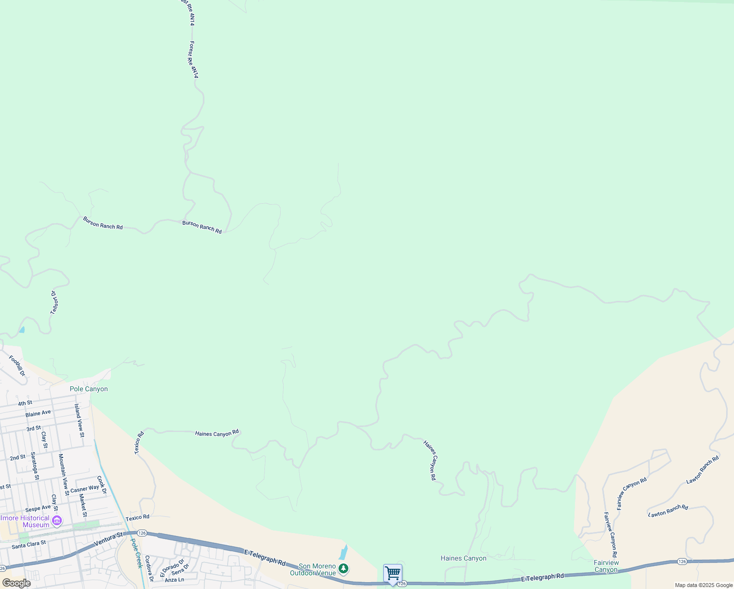 map of restaurants, bars, coffee shops, grocery stores, and more near in Fillmore