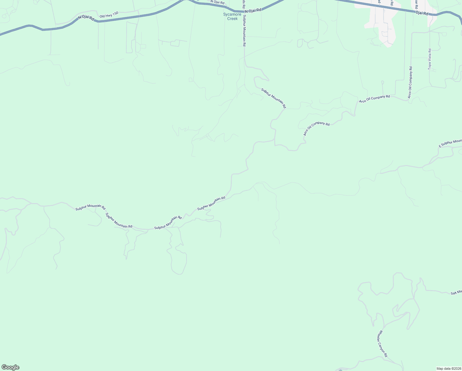 map of restaurants, bars, coffee shops, grocery stores, and more near 10303 Sulphur Mountain Road in Santa Paula