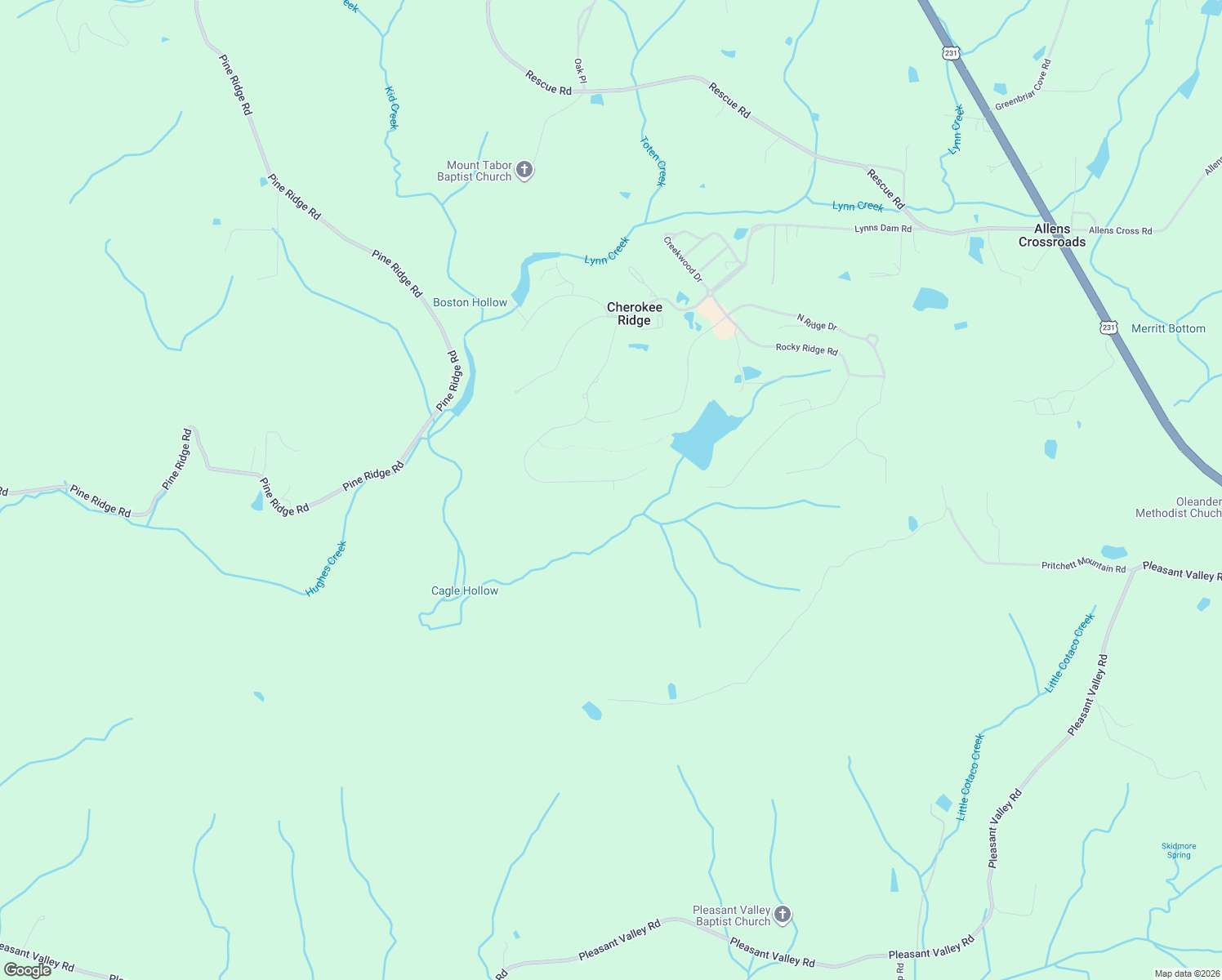 map of restaurants, bars, coffee shops, grocery stores, and more near Cherokee Ridge Drive in Union Grove