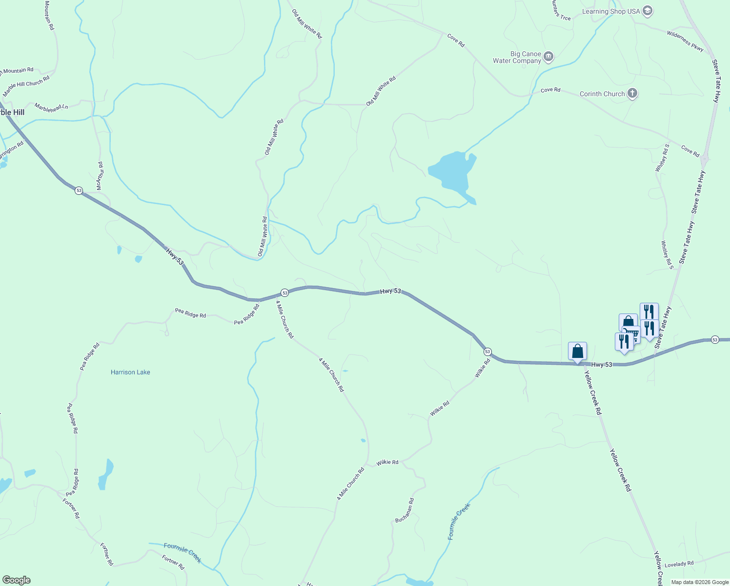 map of restaurants, bars, coffee shops, grocery stores, and more near 188 Chastain Court in Marble Hill