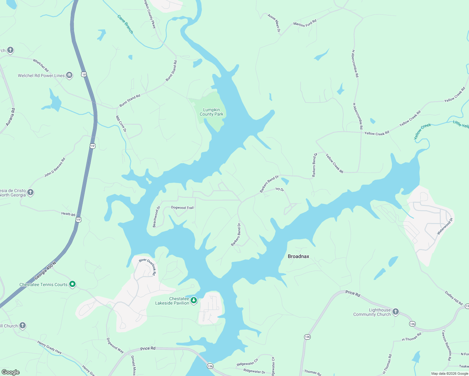 map of restaurants, bars, coffee shops, grocery stores, and more near 7516 Beachwood Drive in Murrayville