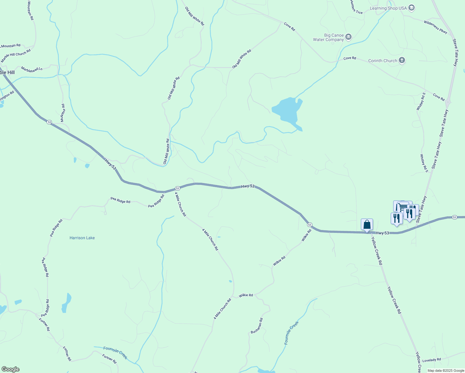map of restaurants, bars, coffee shops, grocery stores, and more near 0 Chastain Court in Marble Hill