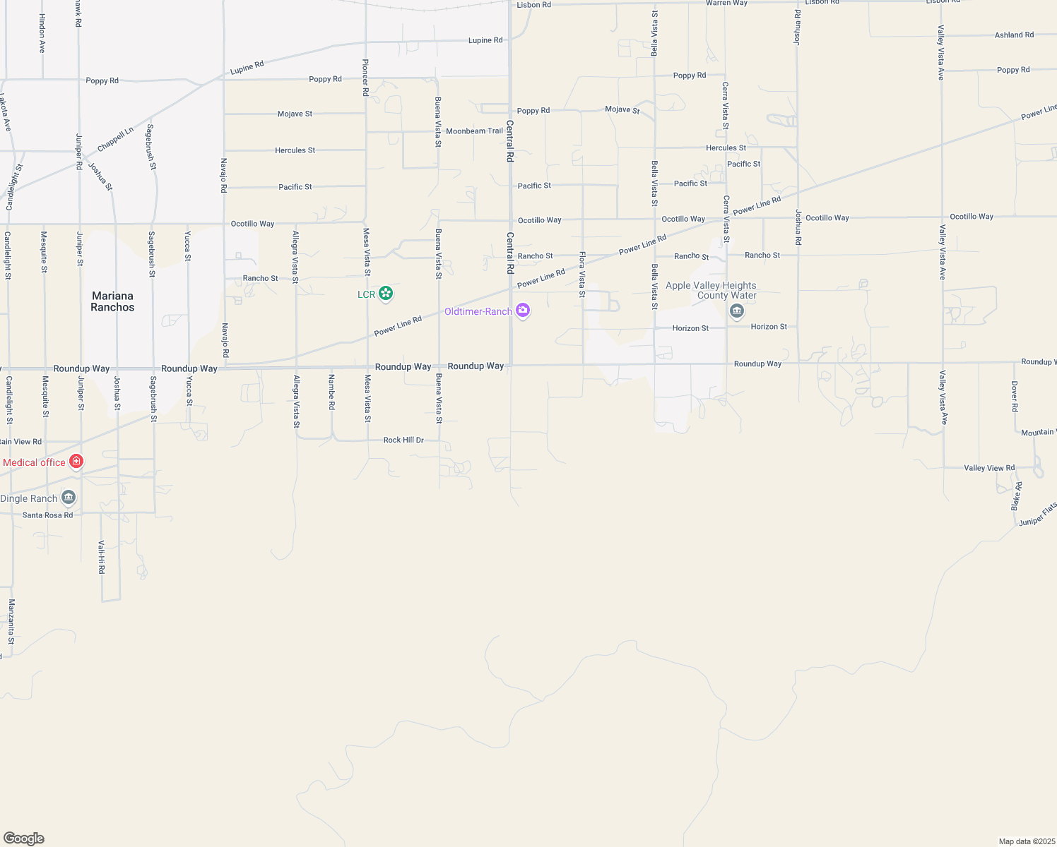 map of restaurants, bars, coffee shops, grocery stores, and more near 2 Mountain View Road in Lucerne Valley