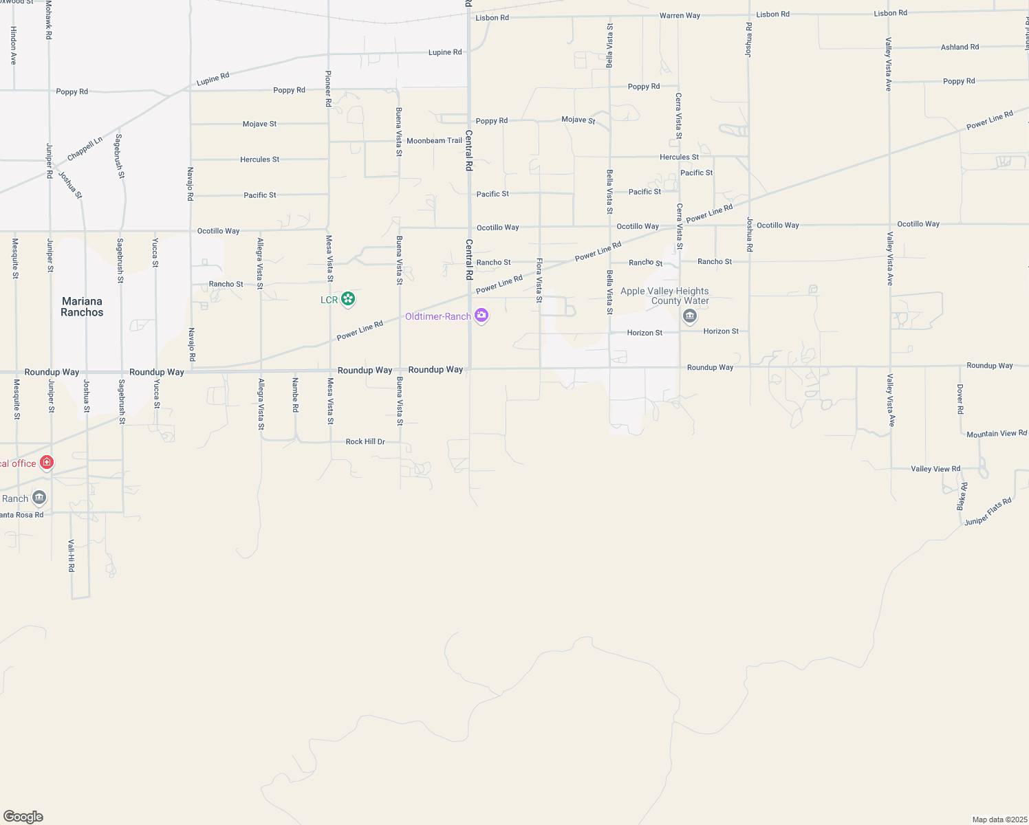 map of restaurants, bars, coffee shops, grocery stores, and more near 9156 Flora Vista Street in Apple Valley