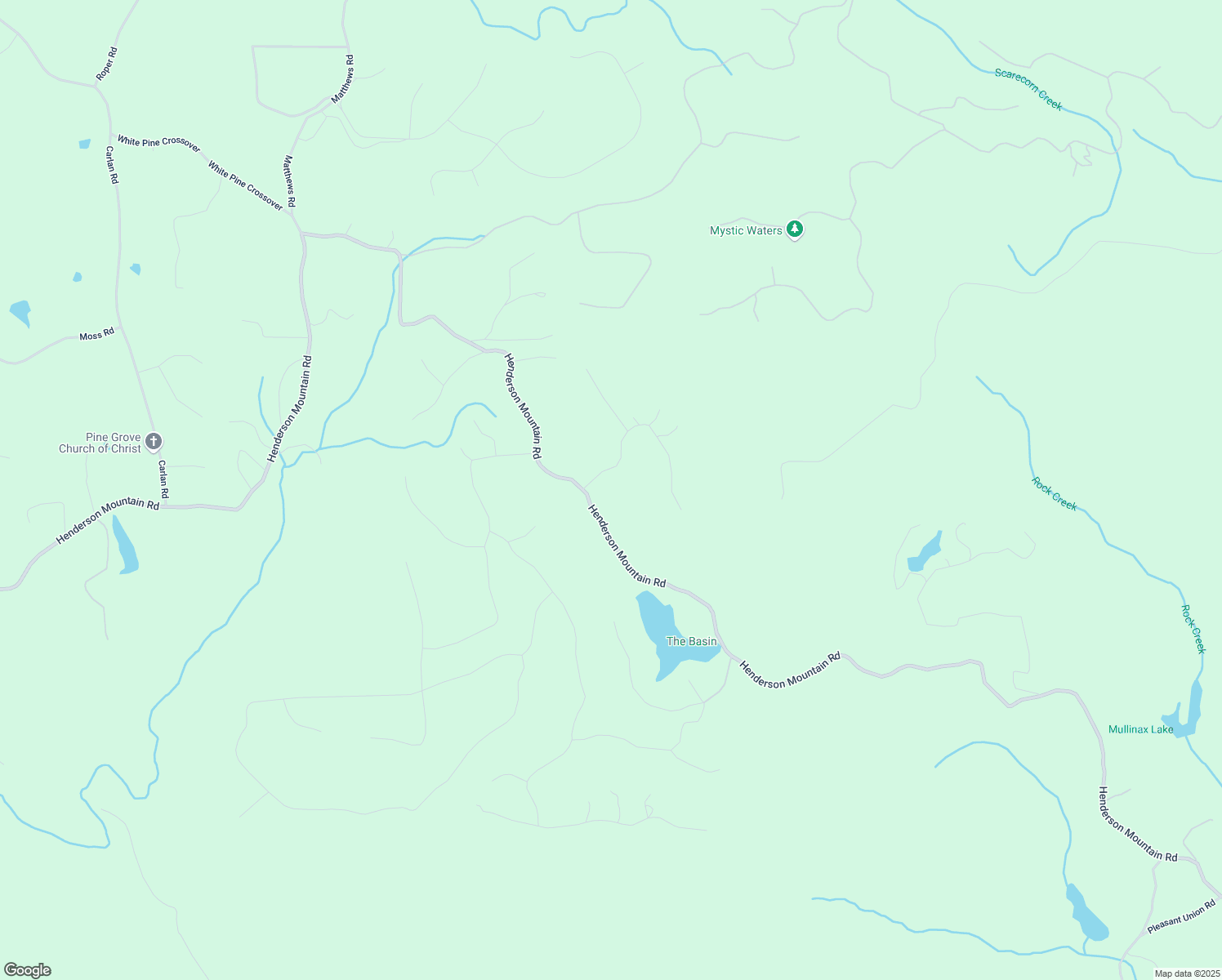 map of restaurants, bars, coffee shops, grocery stores, and more near 5778 Henderson Mountain Rd in Jasper