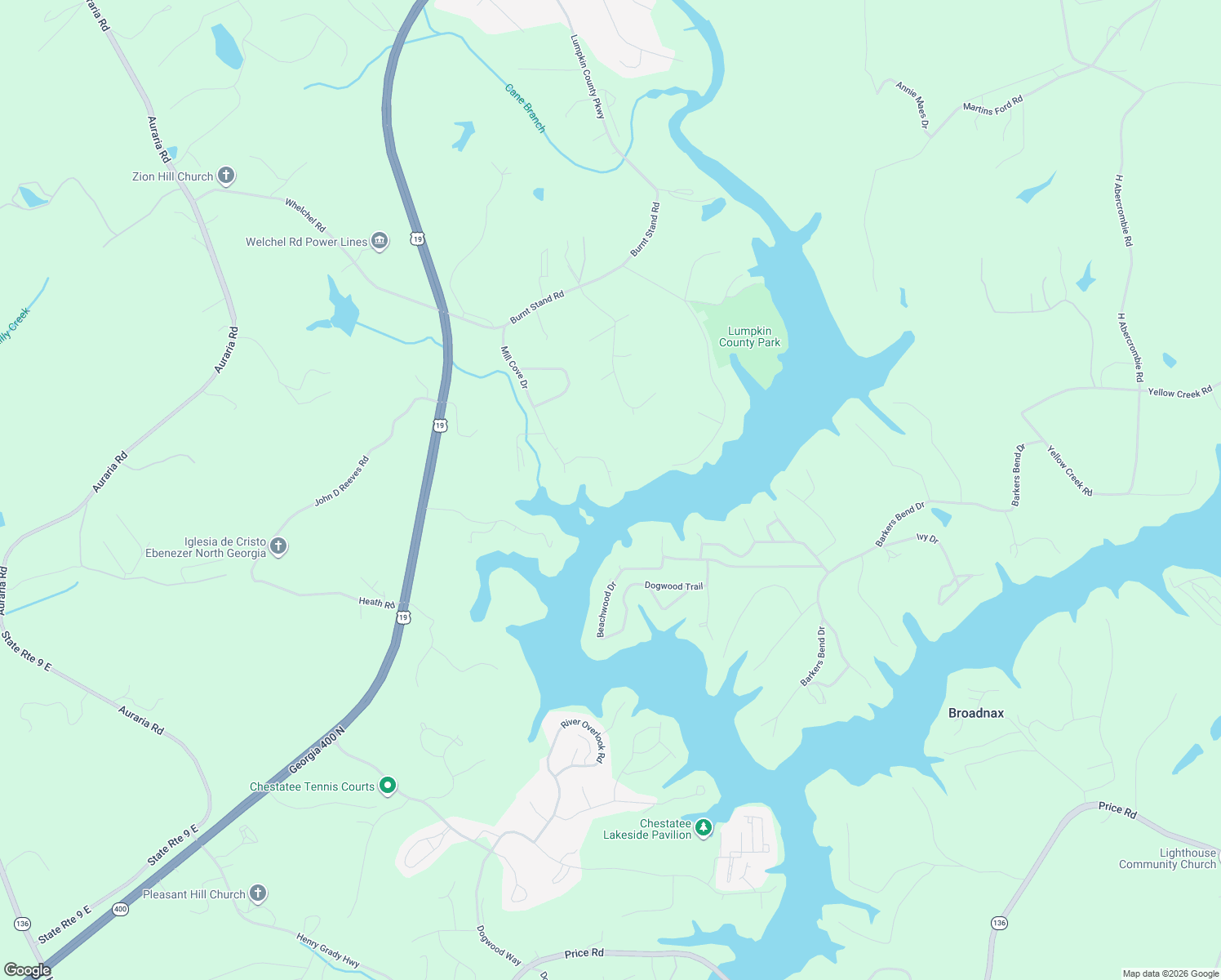 map of restaurants, bars, coffee shops, grocery stores, and more near 172 Sosebee Dr in Dahlonega