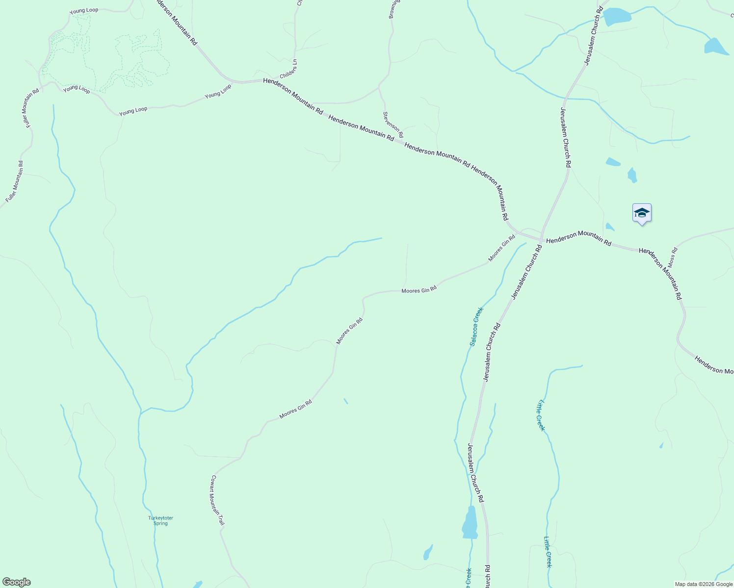map of restaurants, bars, coffee shops, grocery stores, and more near 736 Moores Gin Road in Fairmount