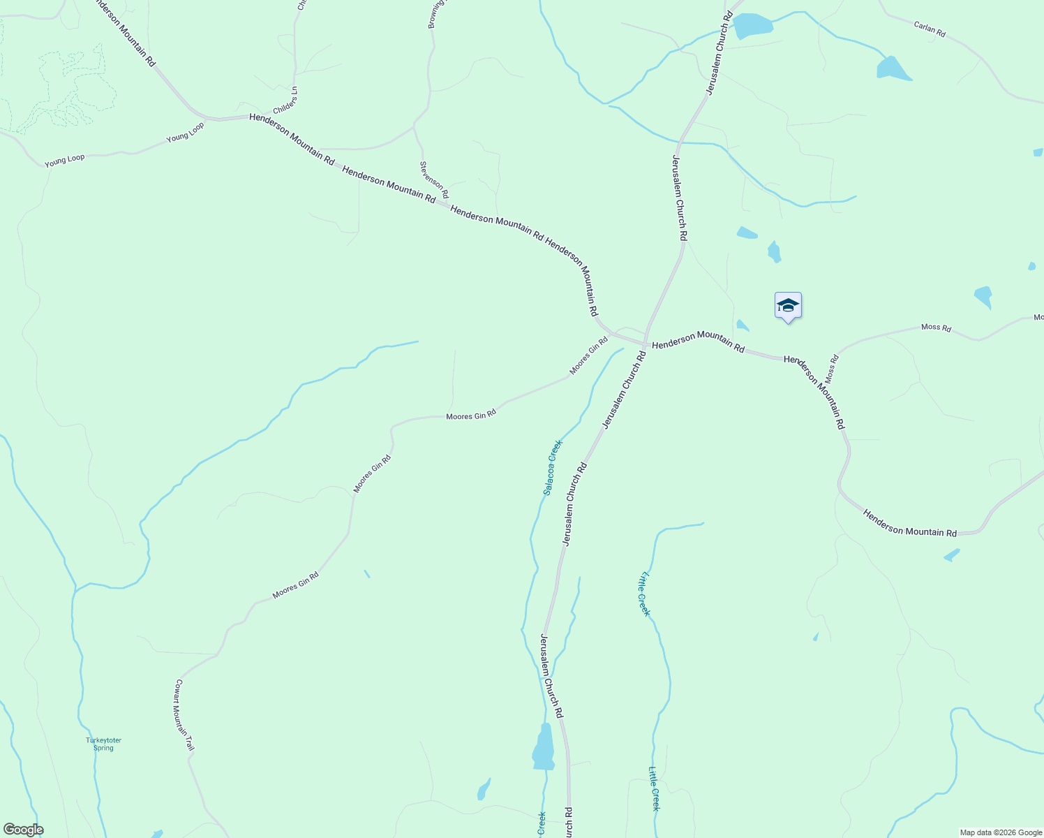map of restaurants, bars, coffee shops, grocery stores, and more near 367 Moores Gin Road in Fairmount