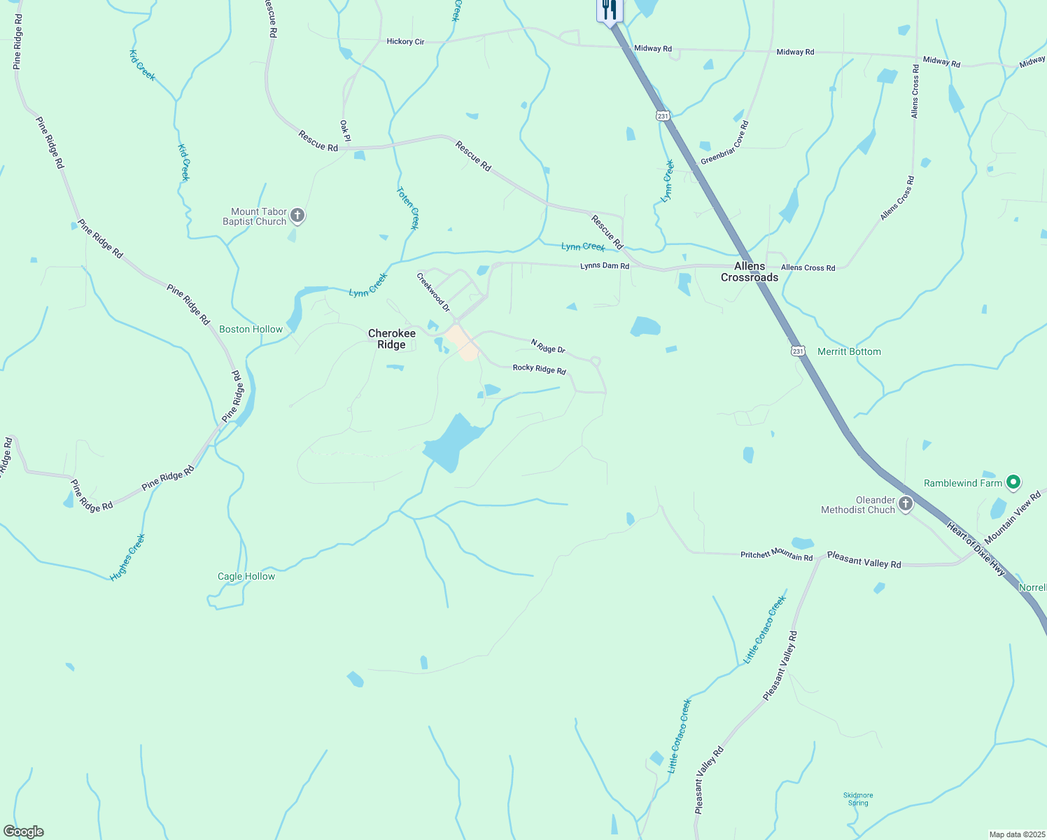 map of restaurants, bars, coffee shops, grocery stores, and more near 97 Turning Leaf in Union Grove