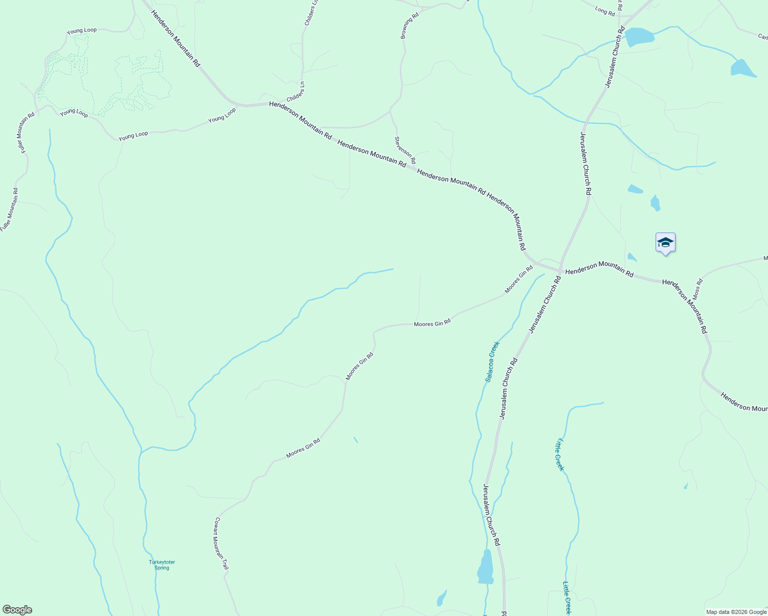 map of restaurants, bars, coffee shops, grocery stores, and more near 736 Moores Gin Road in Fairmount