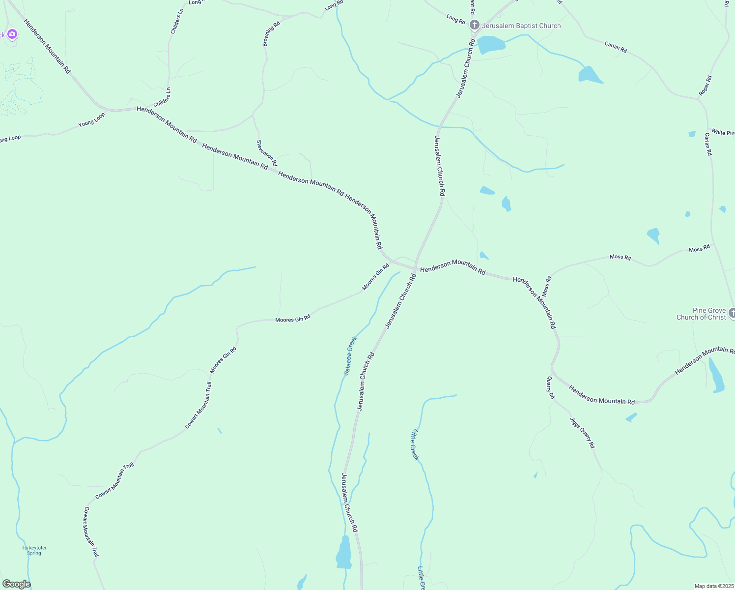 map of restaurants, bars, coffee shops, grocery stores, and more near 199 Moores Gin Road in Fairmount