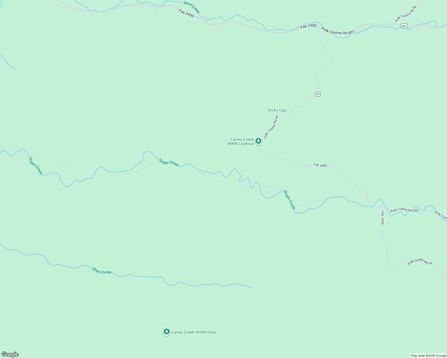 map of restaurants, bars, coffee shops, grocery stores, and more near Polk Road 602 in Mena
