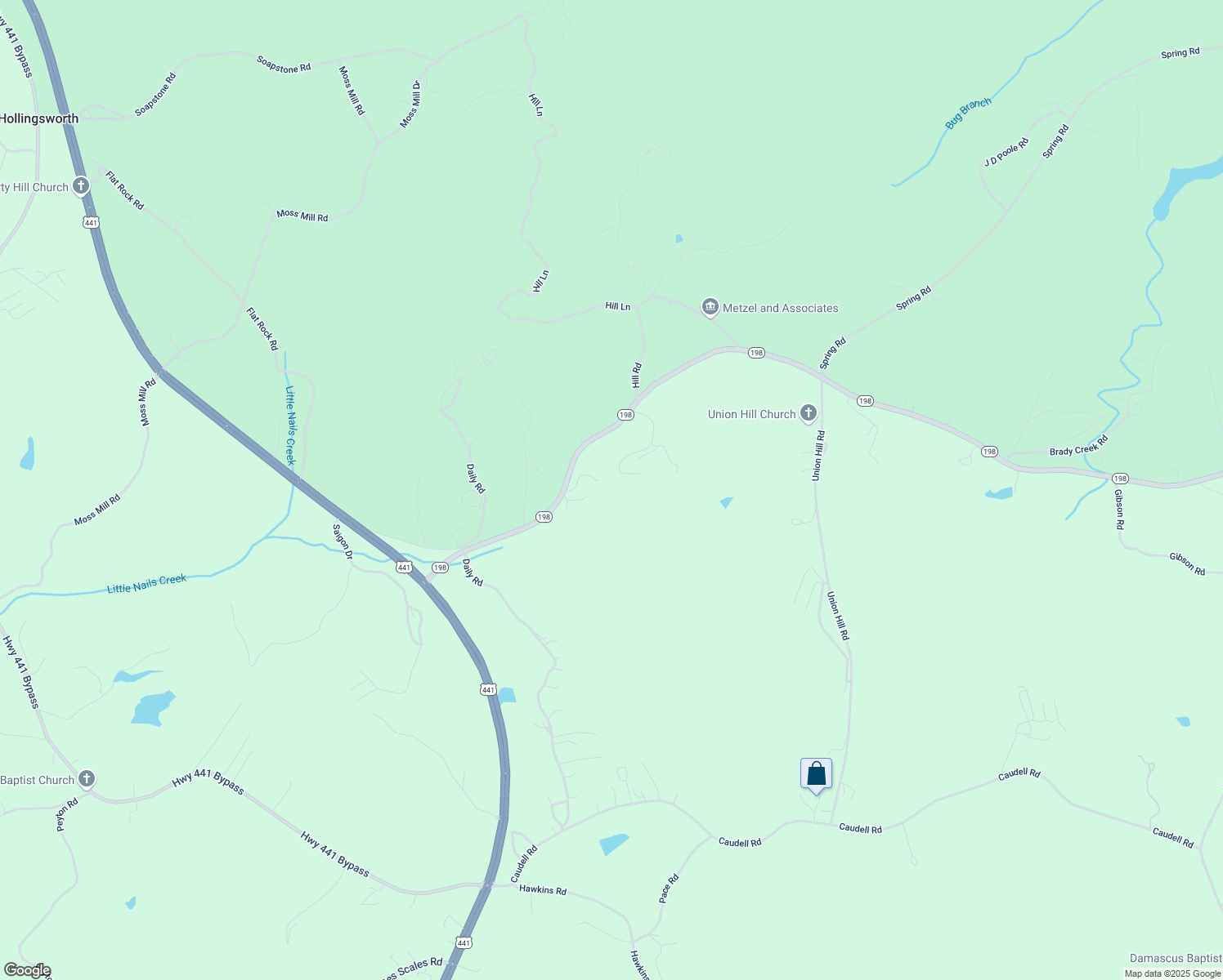 map of restaurants, bars, coffee shops, grocery stores, and more near 1312 Georgia 198 in Homer