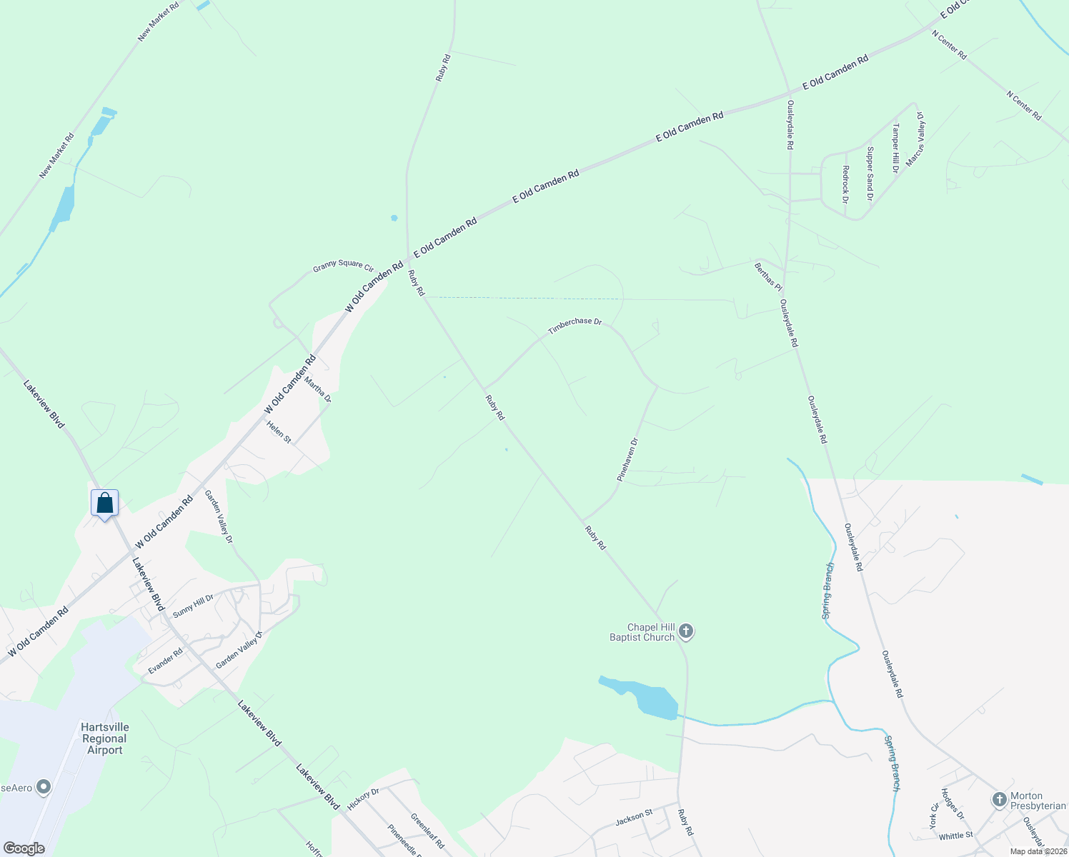 map of restaurants, bars, coffee shops, grocery stores, and more near 1757 Ruby Rd in Hartsville