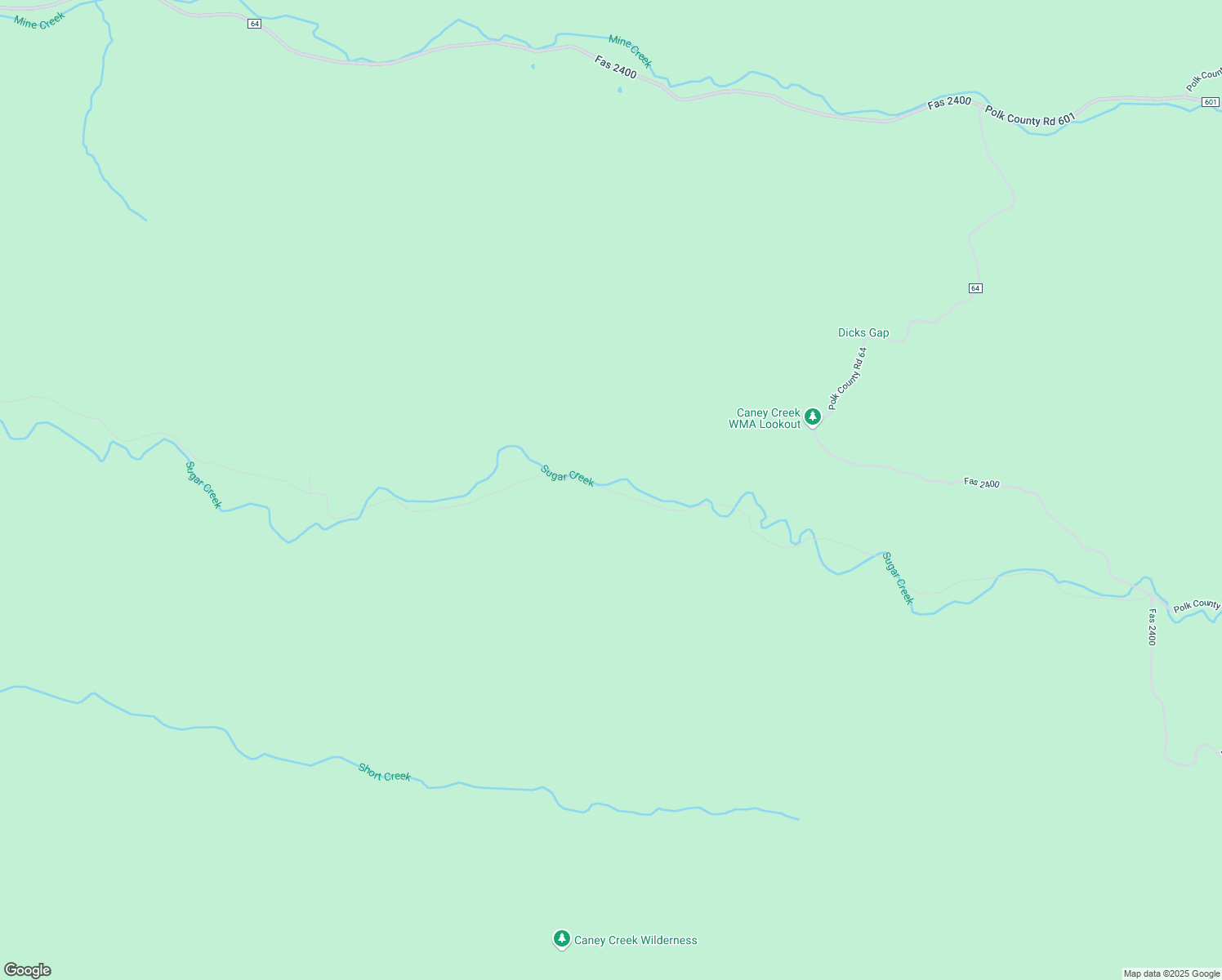 map of restaurants, bars, coffee shops, grocery stores, and more near Polk Road 602 in Mena