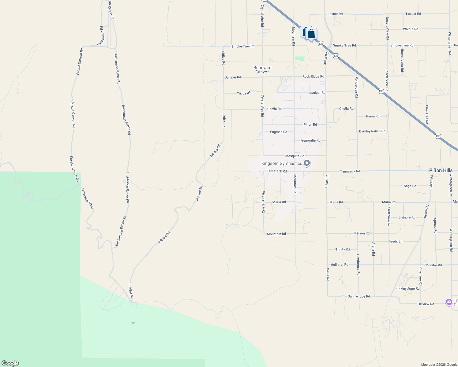 map of restaurants, bars, coffee shops, grocery stores, and more near 275 Canyon Rd in Piñon Hills