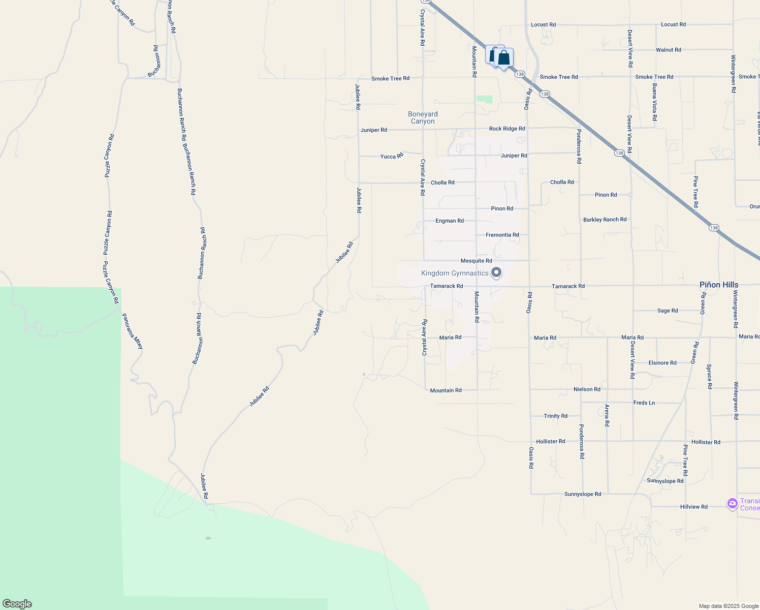 map of restaurants, bars, coffee shops, grocery stores, and more near 325 Canyon Rd in Piñon Hills